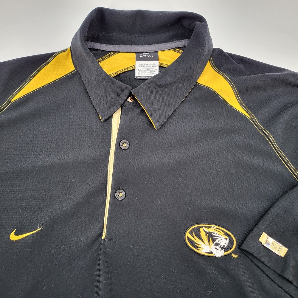 Vintage Nike Mizzou Tigers Shirt Mens 2xl Dry Fit Polo University Missouri NCAA
